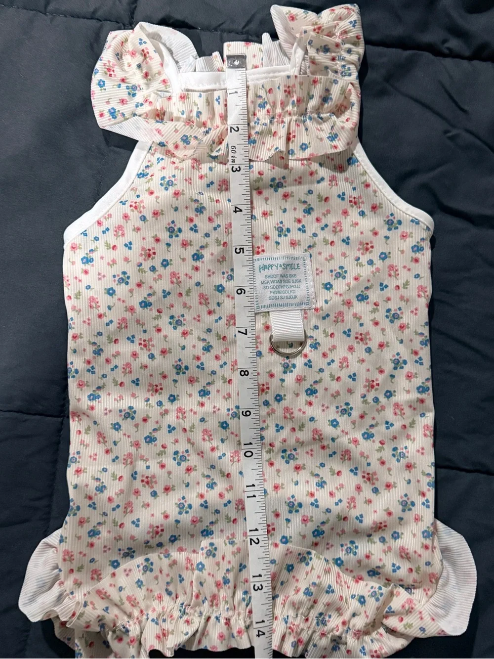 Soft Floral Dog Dress — Cream Small-Breed Outfit